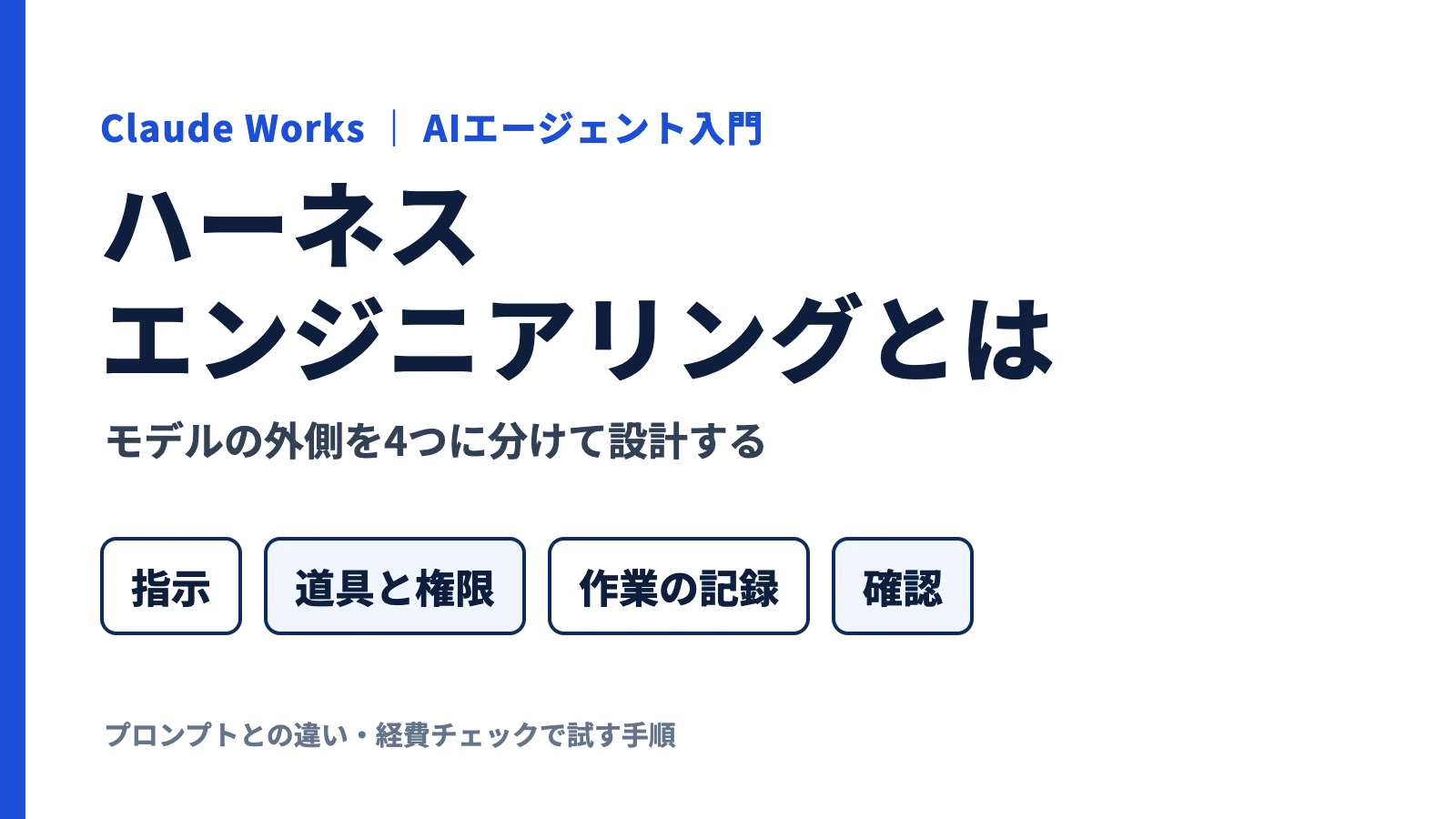 ハーネスエンジニアリングとは|プロンプトとの違いと4要素での始め方