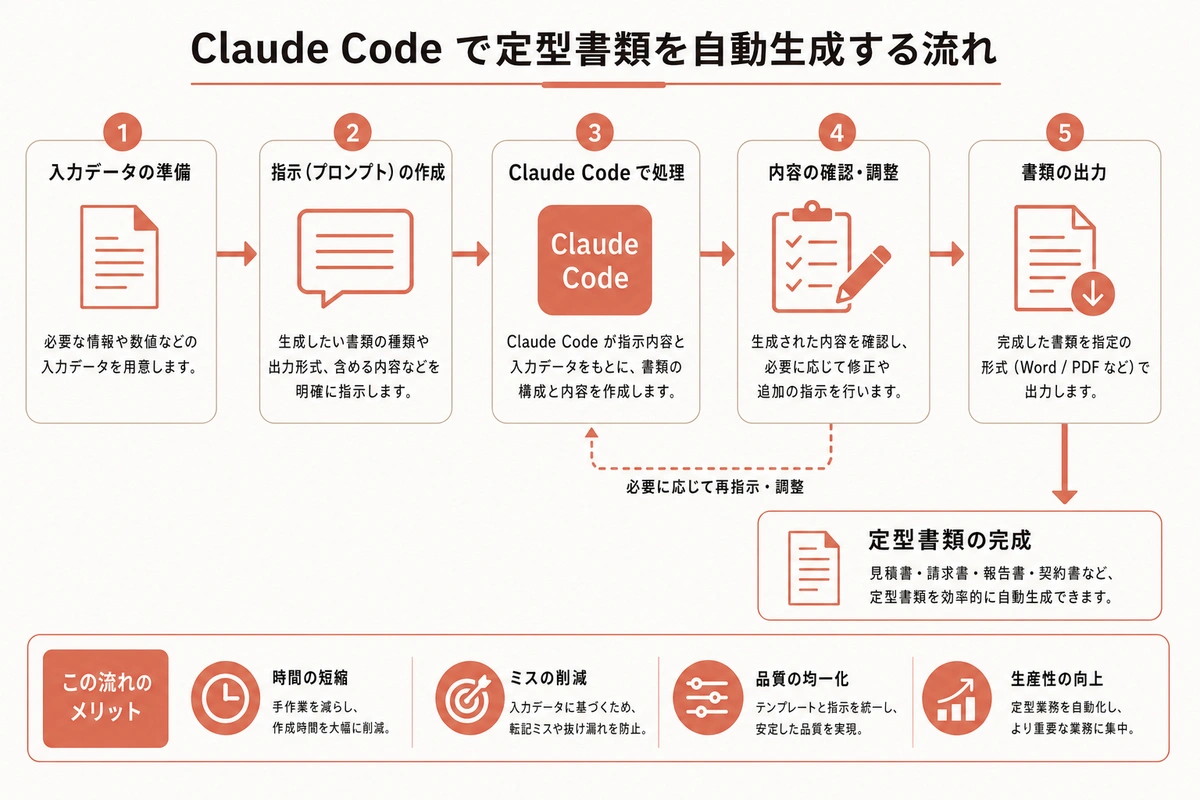 Claude Code で定型書類を自動生成する流れ