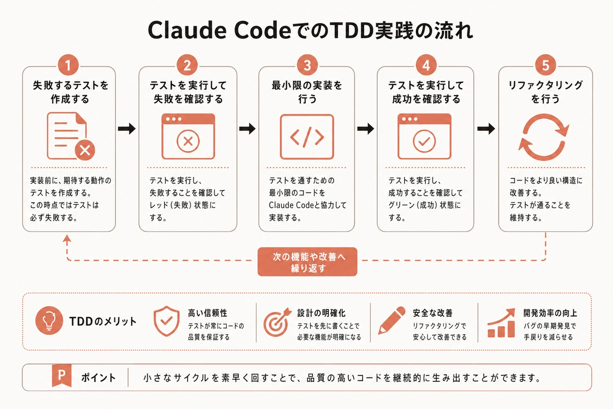 Claude CodeでのTDD実践の流れ