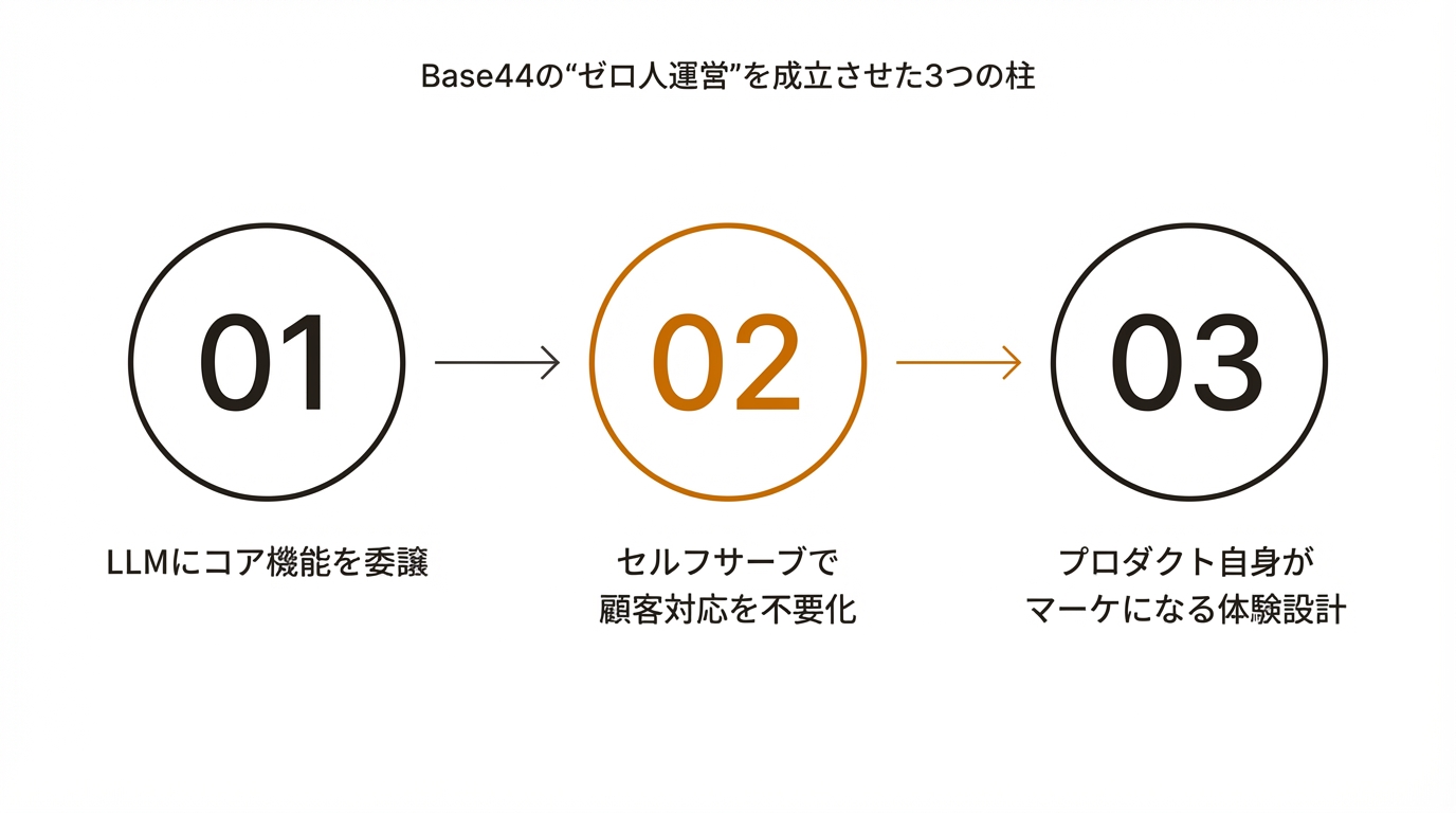 Base44の“ゼロ人運営”を成立させた3つの柱