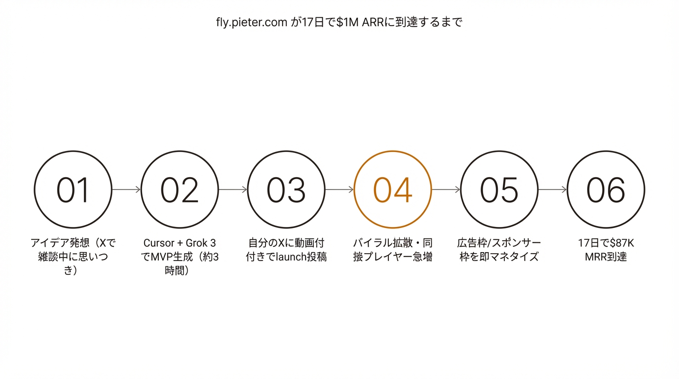 fly.pieter.com が17日で$1M ARRに到達するまで