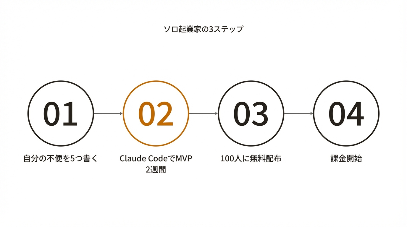ソロ起業家の3ステップ