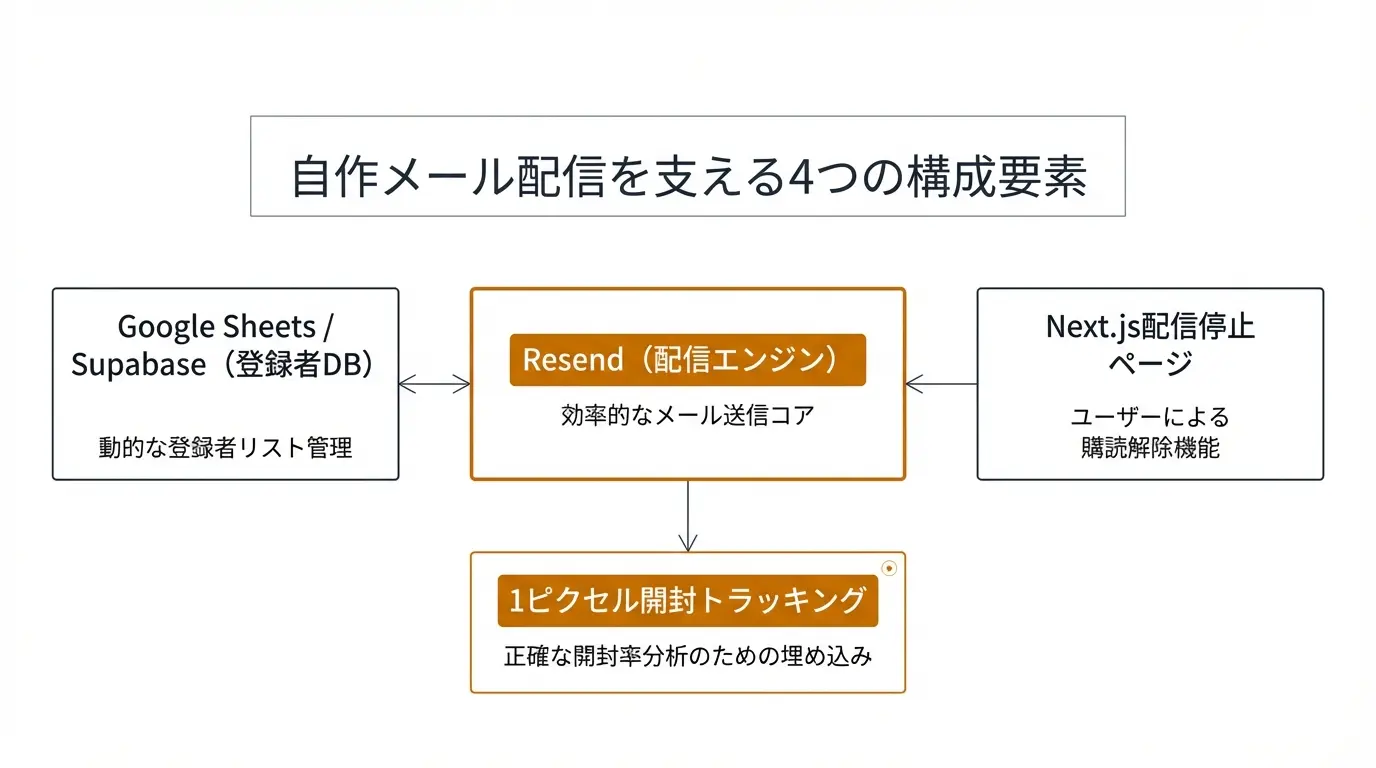 自作メール配信を支える4つの構成要素