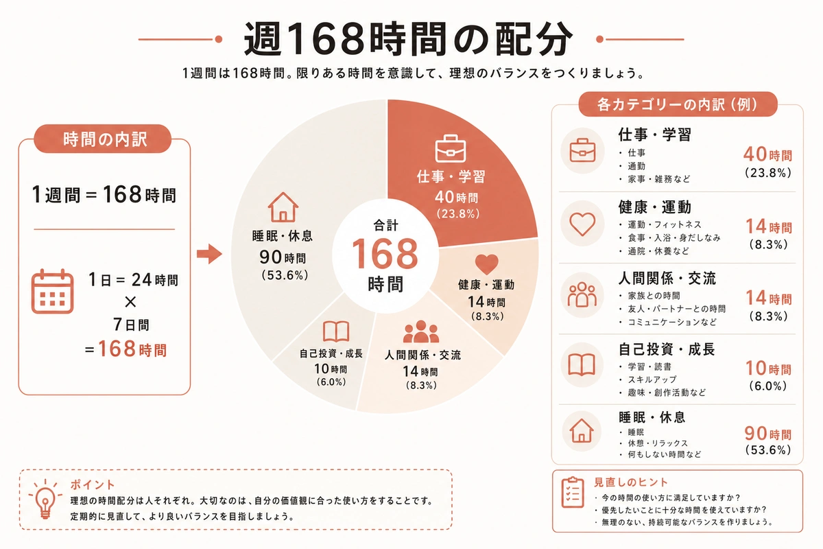 週168時間の配分