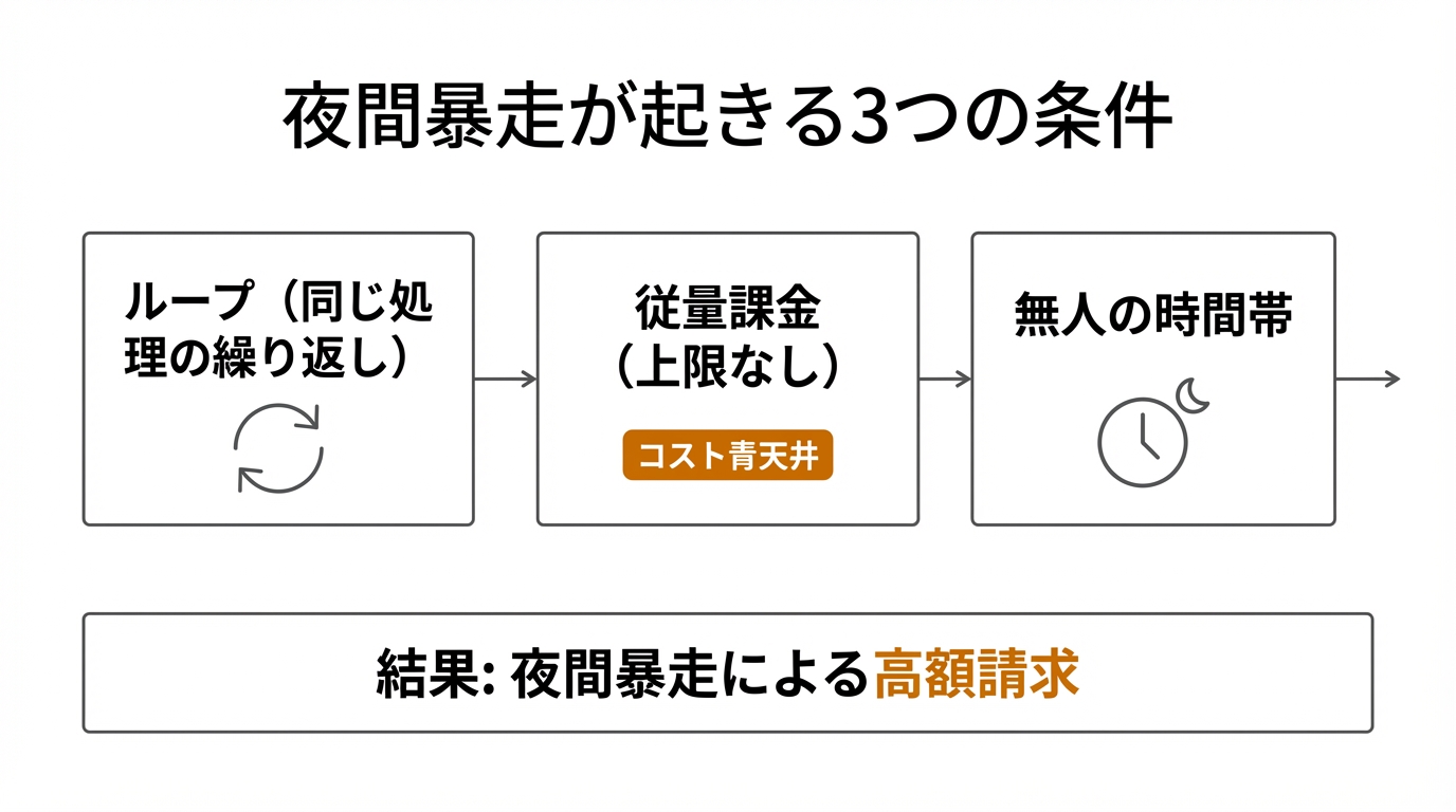 夜間暴走が起きる3つの条件