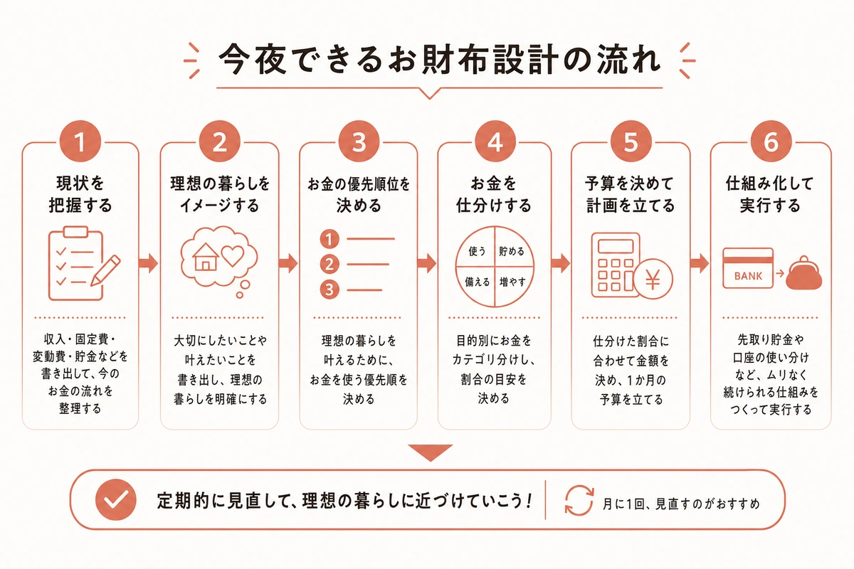 今夜できるお財布設計の流れ