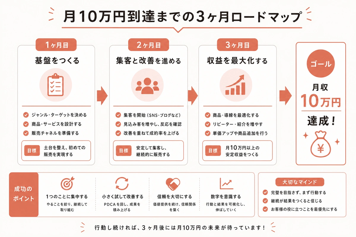 月10万円到達までの3ヶ月ロードマップ