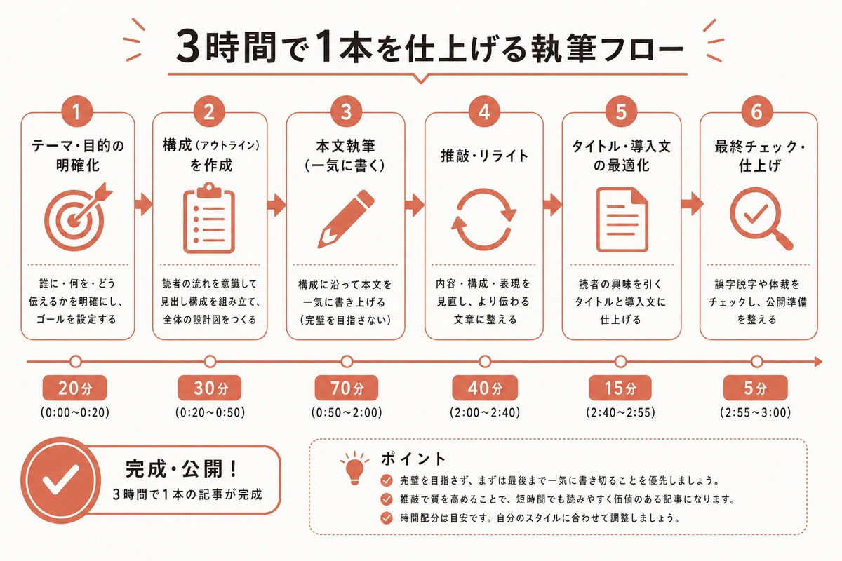 3時間で1本を仕上げる執筆フロー