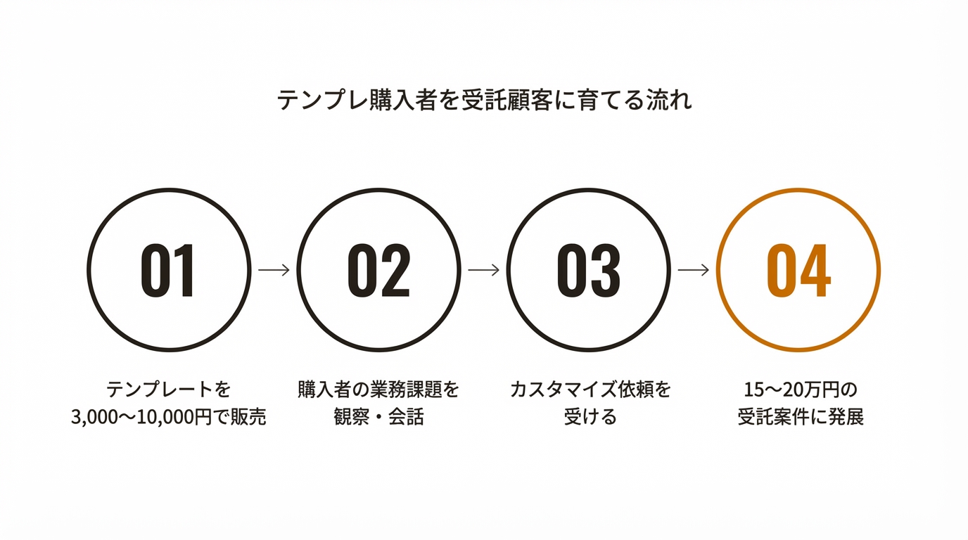 テンプレ購入者を受託顧客に育てる流れ