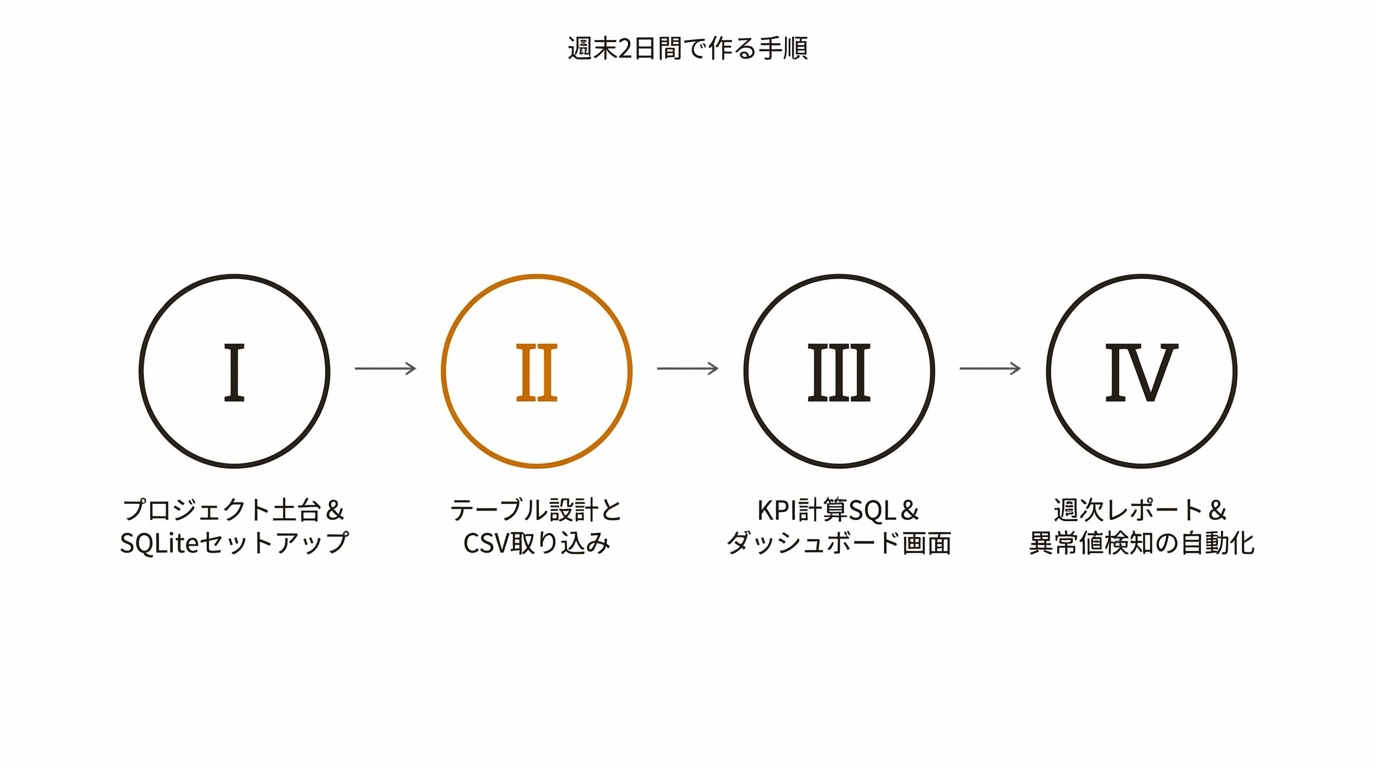 週末2日間で作る手順