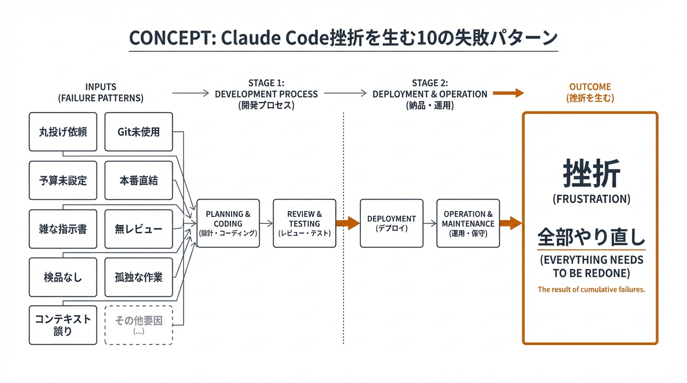 Claude Code挫折を生む10の失敗パターン