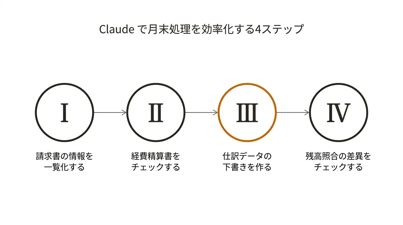 Claude で月末処理を効率化する4ステップ