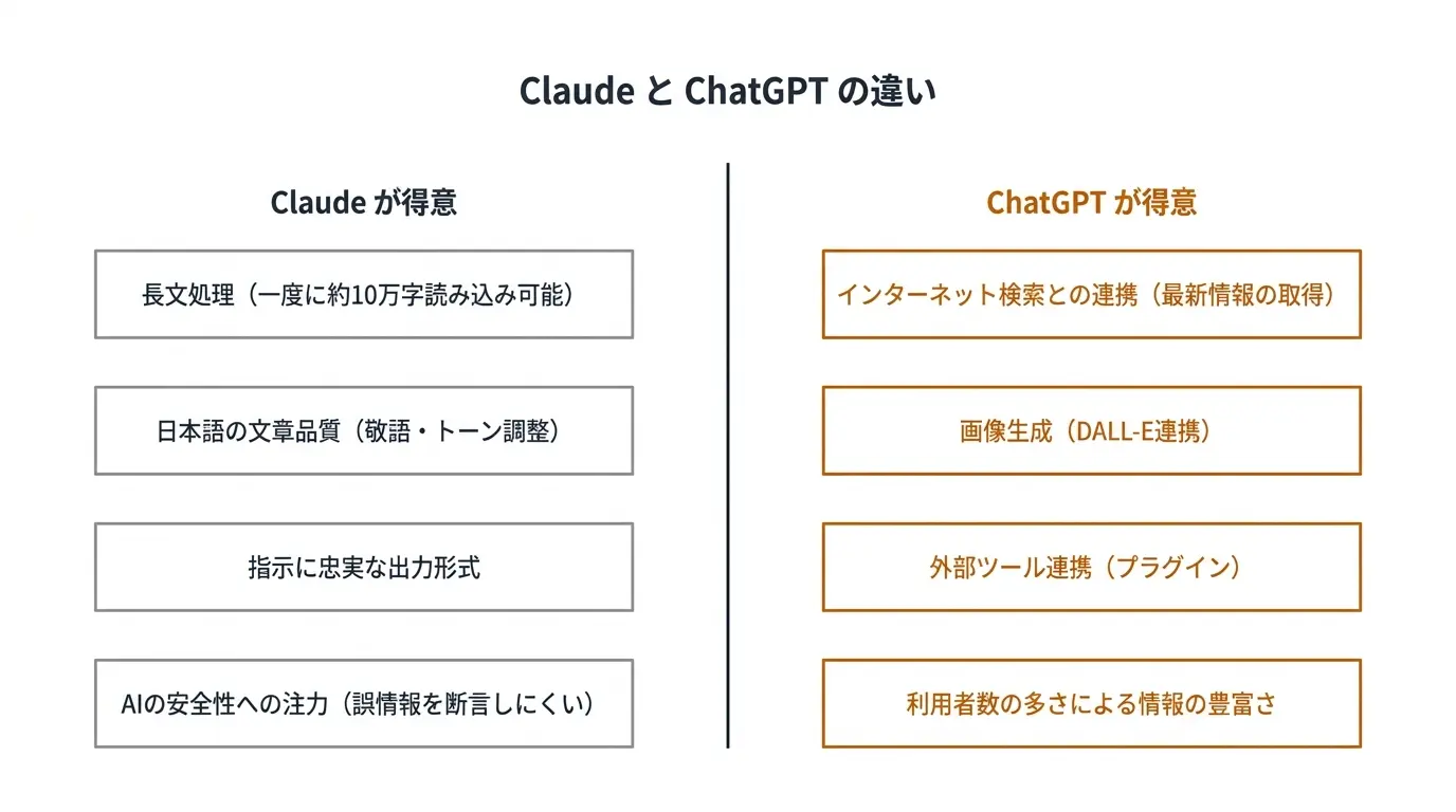 Claude と ChatGPT の違い