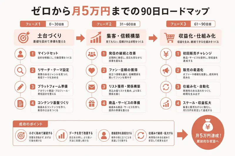 ゼロから月5万円までの90日ロードマップ