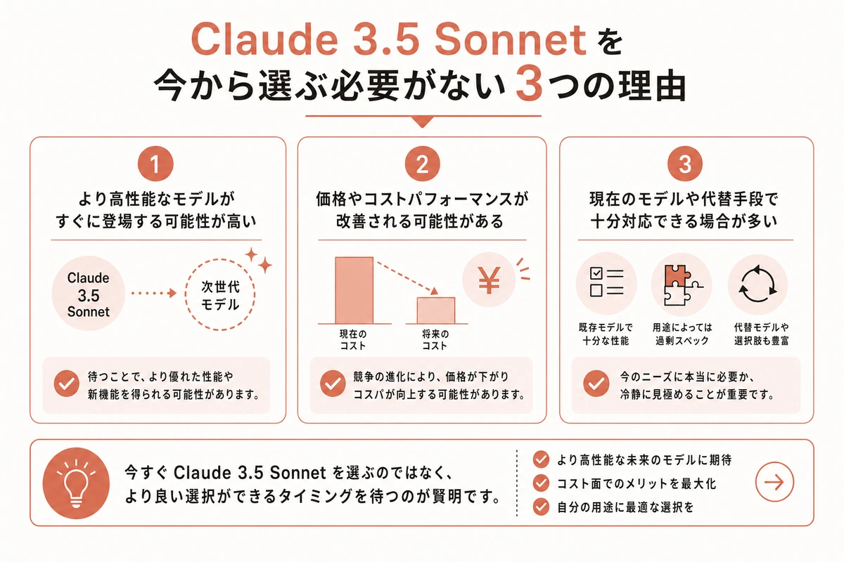 Claude 3.5 Sonnet を今から選ぶ必要がない3つの理由