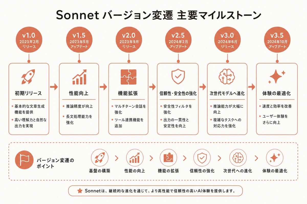 Sonnet バージョン変遷 主要マイルストーン
