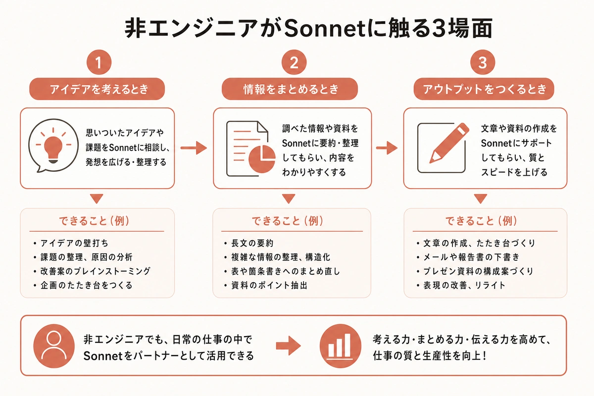 非エンジニアがSonnetに触る3場面