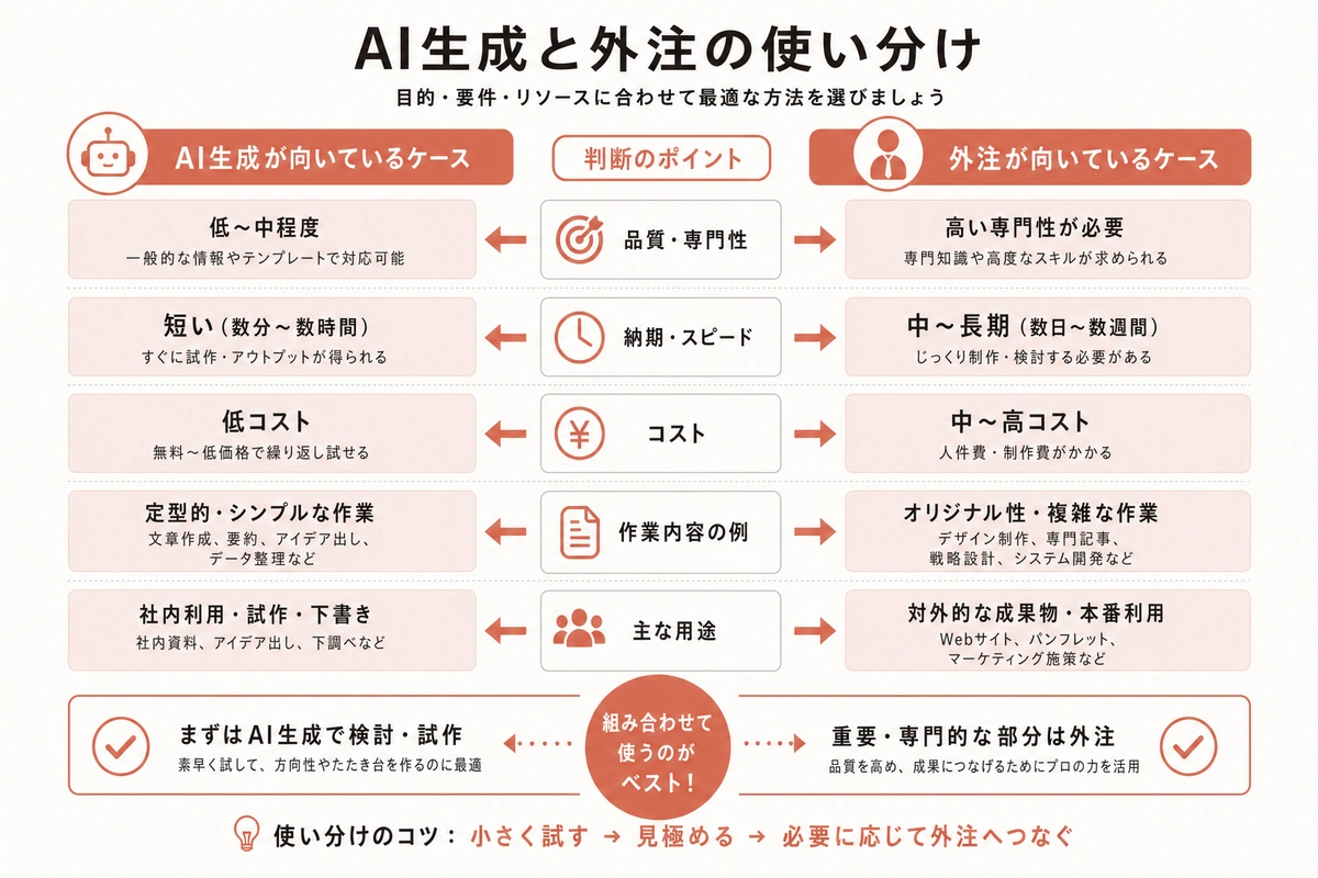 AI生成と外注の使い分け