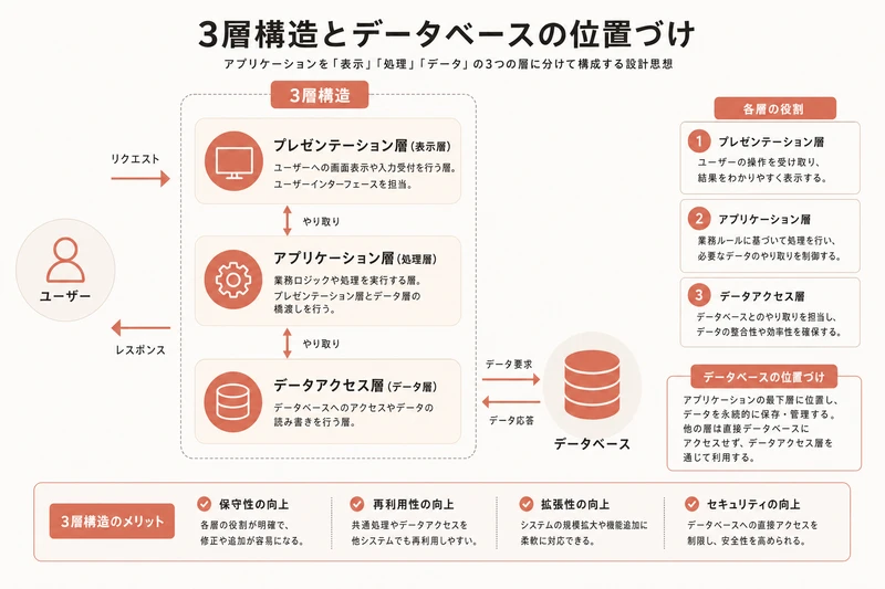 3層構造とデータベースの位置づけ