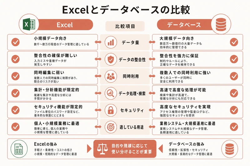 Excelとデータベースの比較